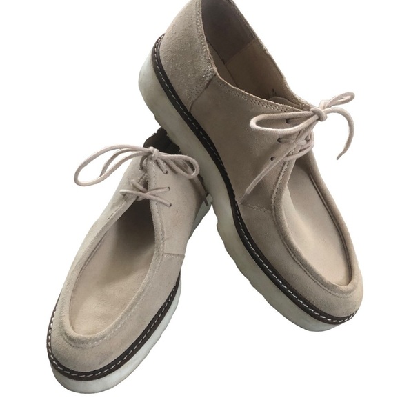 Zara Basic Collection Suede Lace Up Platform Shoes 39/8 - Picture 5 of 7